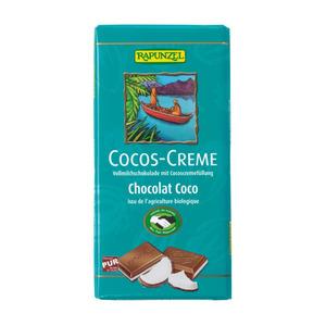 Økologisk mælkechokolade med kokoscreme - 100 g.