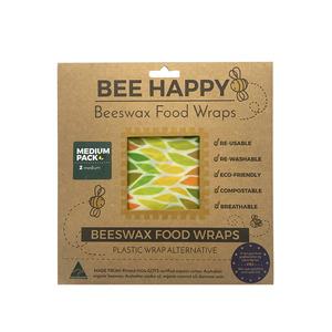 Bee Happy Beeswax Food Wraps - 2 x Medium