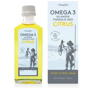 VitaOil (tidligere Bornholms) Omega-3 Flydende Fiskeolie Citrus - 240 ml.