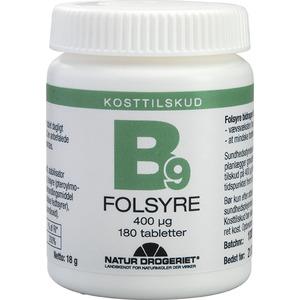 Natur-Drogeriet B9 Folsyre 400 Âµg (Økonomikøb) - 180 tabl.