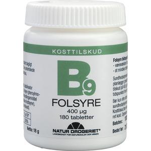 Natur-Drogeriet B9 Folsyre 400 µg (Økonomikøb) - 180 tabl.