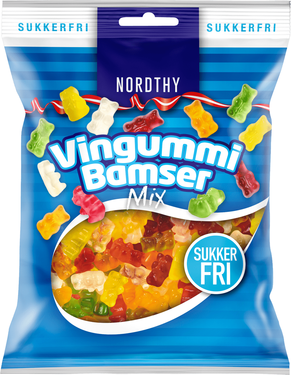 Køb Nordthy Sukkerfri Vingummi Bamser 80 g hos Med24.dk