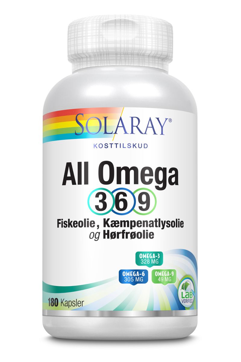Køb Solaray All Omega 3-6-9 - 180 kaps. billigt hos Med24.dk