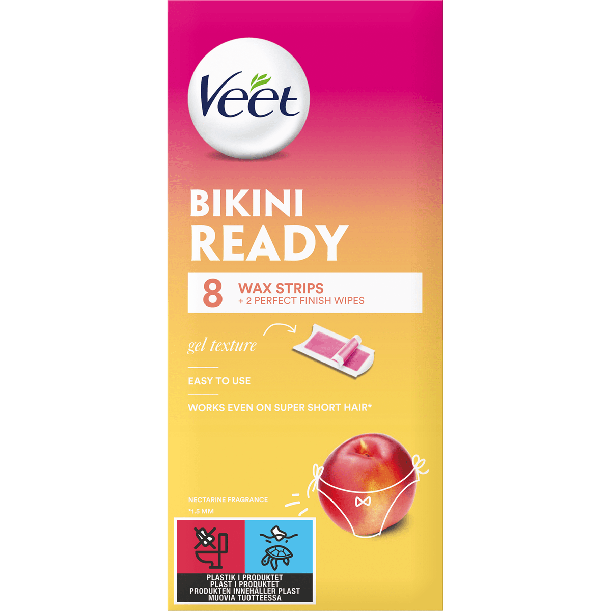 Køb Veet Wax Strips Bikini/Underarm 8 stk. hos Med24.dk