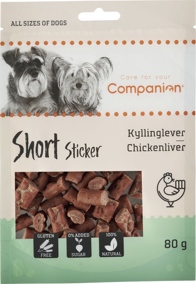 Partina City vores Defekt Companion Short Liver Sticker, godbidder m. lever 80 g | Med24.dk