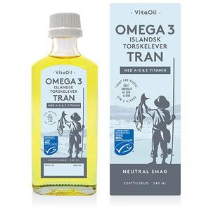 10: VitaOil Omega-3 Islandsk Torskelever Tran - 240 ml.