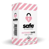 SAFE kondomer, Intense Safe Ribs & Nobs - 10 stk.