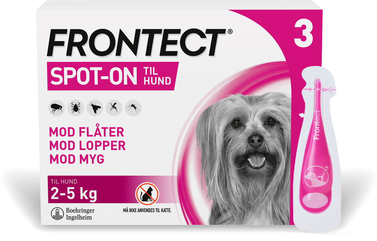 Køb Spot On til hunde, 2-5 kg - 3 pipetter hos Med24.dk