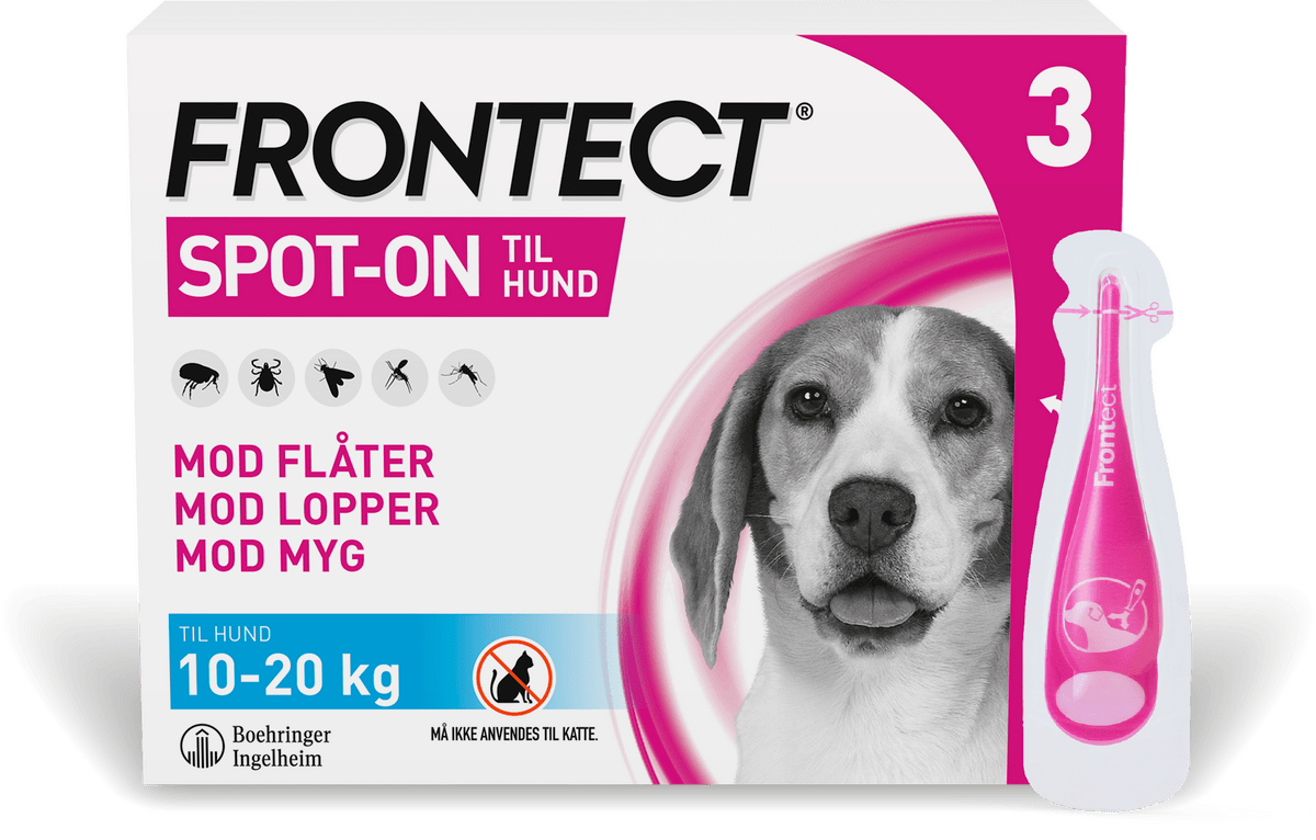 Køb Frontect On til hunde, 10-20 kg - 3 pipetter | Med24.dk