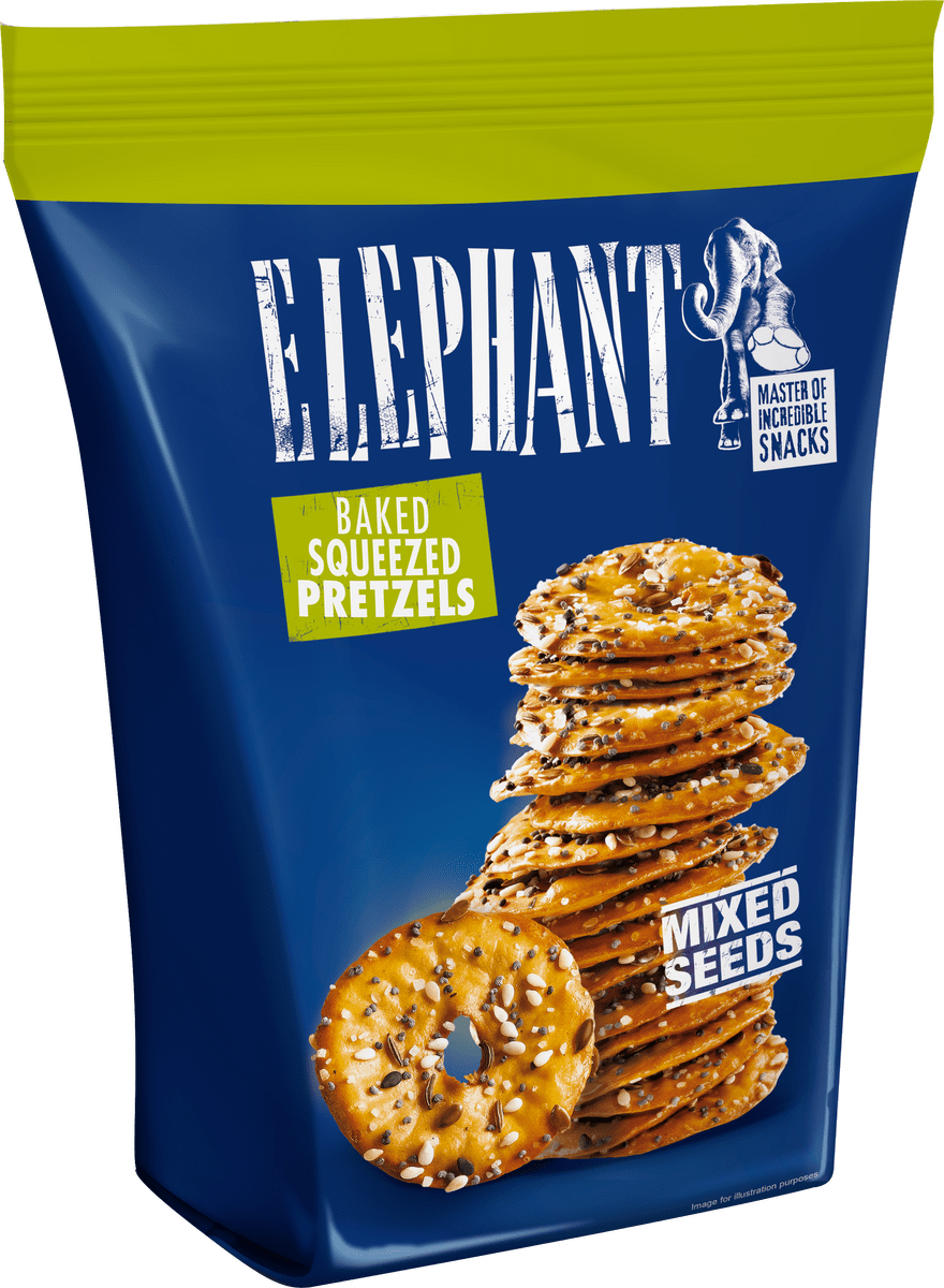 Køb Elephant Pretzels with Mixed Seeds 180 g hos Med24.dk