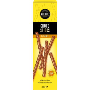 Nordthy Chokolade Sticks Mælk & Karamel - 65 g