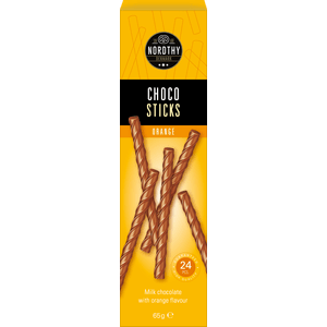 Nordthy Chokolade Sticks Mælk & Orange - 65 g