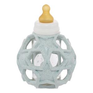 Hevea 2-i-1 Baby Glasflaske med Star Ball Cover - Blå
