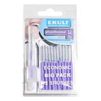 Ekulf pH mellemrumsbørste - 12 stk - 1,1 mm - Lilla