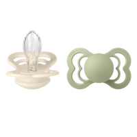 BIBS Supreme Silicone Ivory/Sage 2 pak - Str. 2