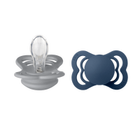 BIBS Supreme Silicone Cloud/Steel Blue 2 pak - Flere størrelser