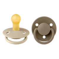 BIBS De Lux Latex Vanilla/Dark Oak 2 pak - Str. 1