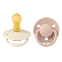 BIBS De Lux Latex Ivory/Blush 2 pak - Str. 2
