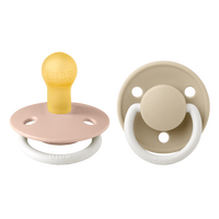 BIBS De Lux GLOW Latex Blush/Vanilla 2 pak - Str. 1