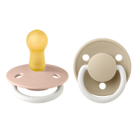BIBS De Lux GLOW Latex Blush/Vanilla 2 pak - Str. 2