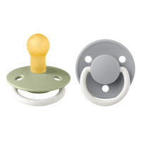 BIBS De Lux GLOW Latex Sage/Cloud 2 pak - Str. 1