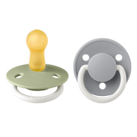BIBS De Lux GLOW Latex Sage/Cloud 2 pak - Str. 2