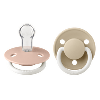 BIBS De Lux GLOW Silicone Onesize 2 pak - Blush GLOW/Vanilla GLOW