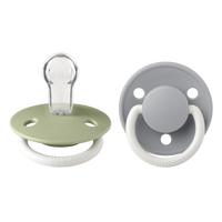BIBS De Lux GLOW Silicone Onesize 2 pak - Sage GLOW/Cloud GLOW