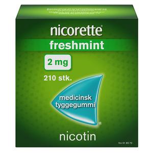 Nicorette Tyggegummi (Freshmint), 2 mg - 210 stk