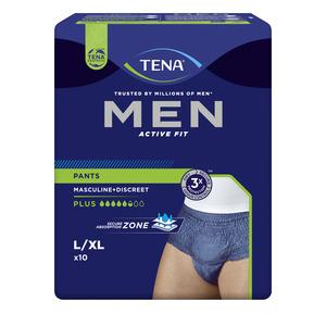 10: Tena Men active fit pants plus L/XL - 10 stk.