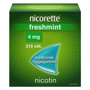 Nicorette Tyggegummi (Freshmint), 4 mg - 210 stk