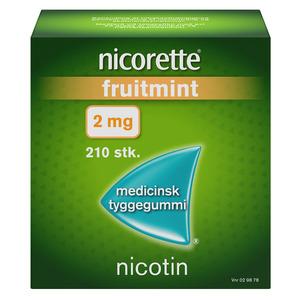 Nicorette Tyggegummi (Fruitmint), 2 mg - 210 stk