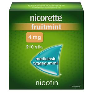Nicorette Tyggegummi (Fruitmint), 4 mg - 210 stk