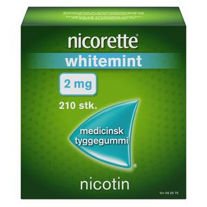Nicorette tyggegummi (Whitemint), 2mg - 210 stk