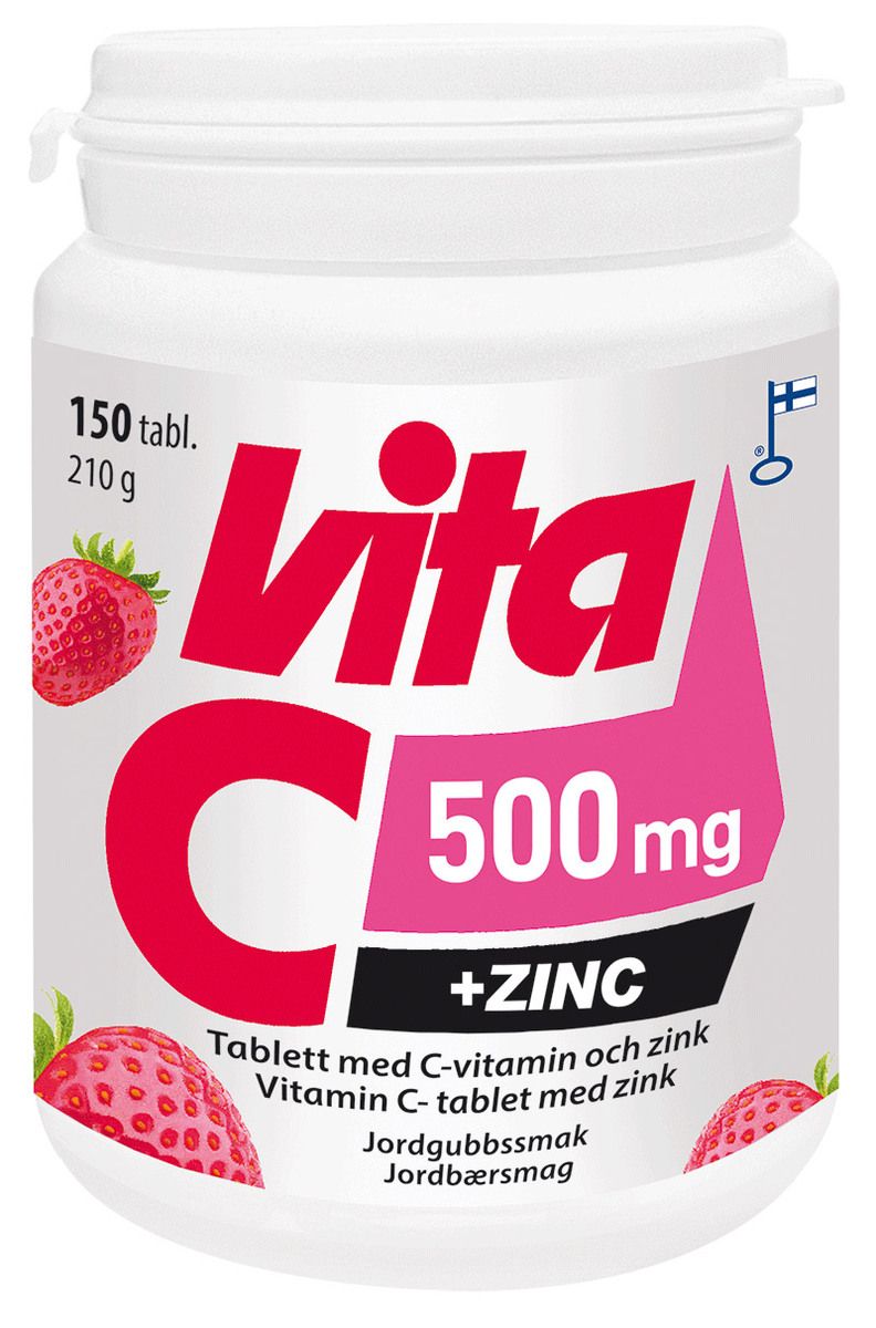 Vita C + Zinc m. jordbærsmag - 150 sugetabl.