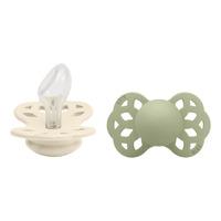 BIBS Infinity Silicone Anatomisk Ivory/Sage 2 pak - Str. 1