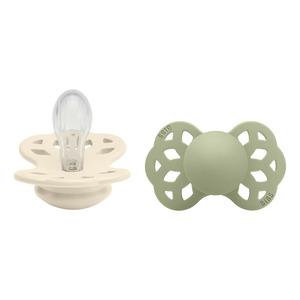 BIBS Infinity Silicone Symetrisk Ivory/Sage 2 pak - Flere størrelser