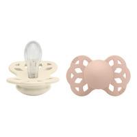 BIBS Infinity Silicone Symetrisk Ivory/Blush 2 pak - Str. 1