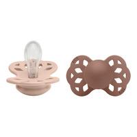 BIBS Infinity Silicone Symetrisk Blush/Woodchuck 2 pak - Str. 1