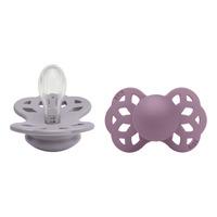 BIBS Infinity Silicone Symetrisk Fossil Grey/Mauve 2 pak - Str. 1