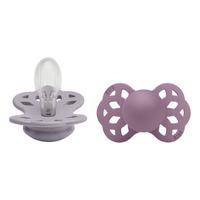 BIBS Infinity Silicone Symetrisk Fossil Grey/Mauve 2 pak - Str. 2