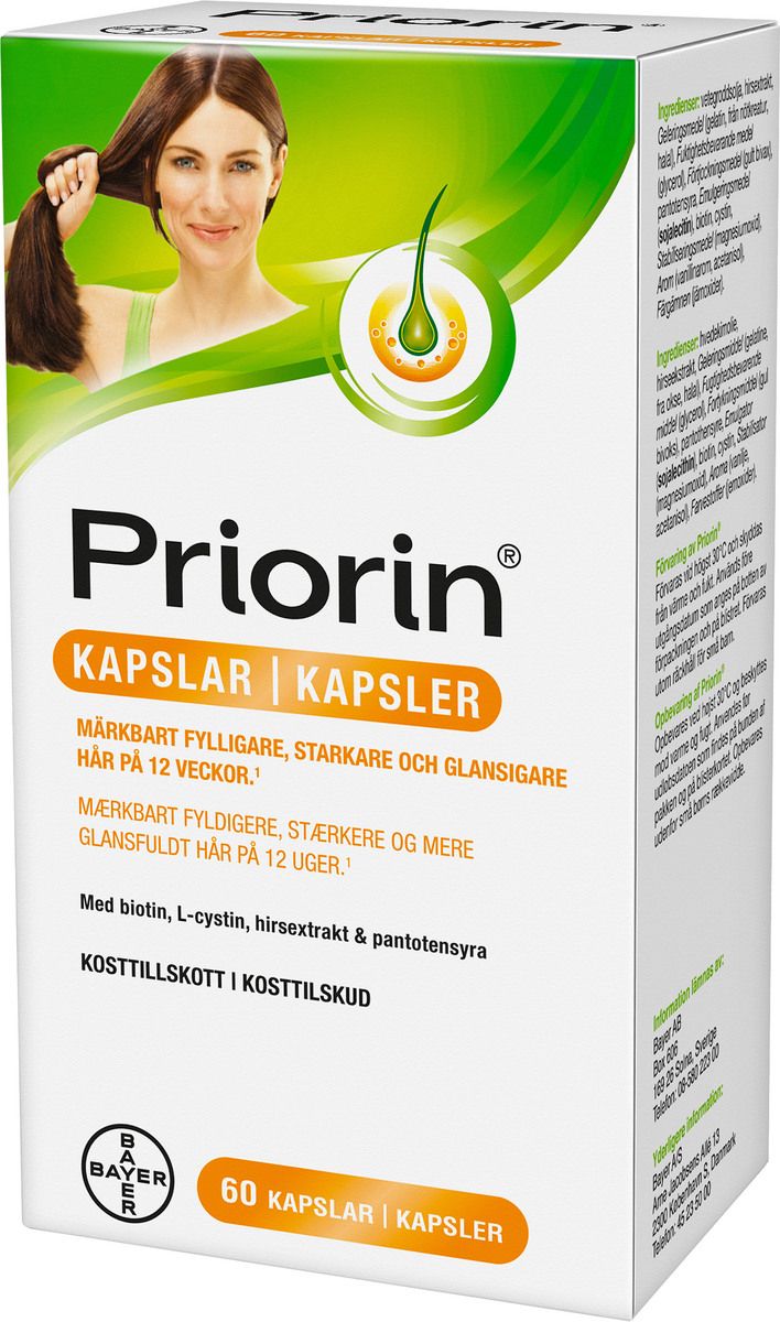 Priorin kapsler fra Bayer, 60 stk.
