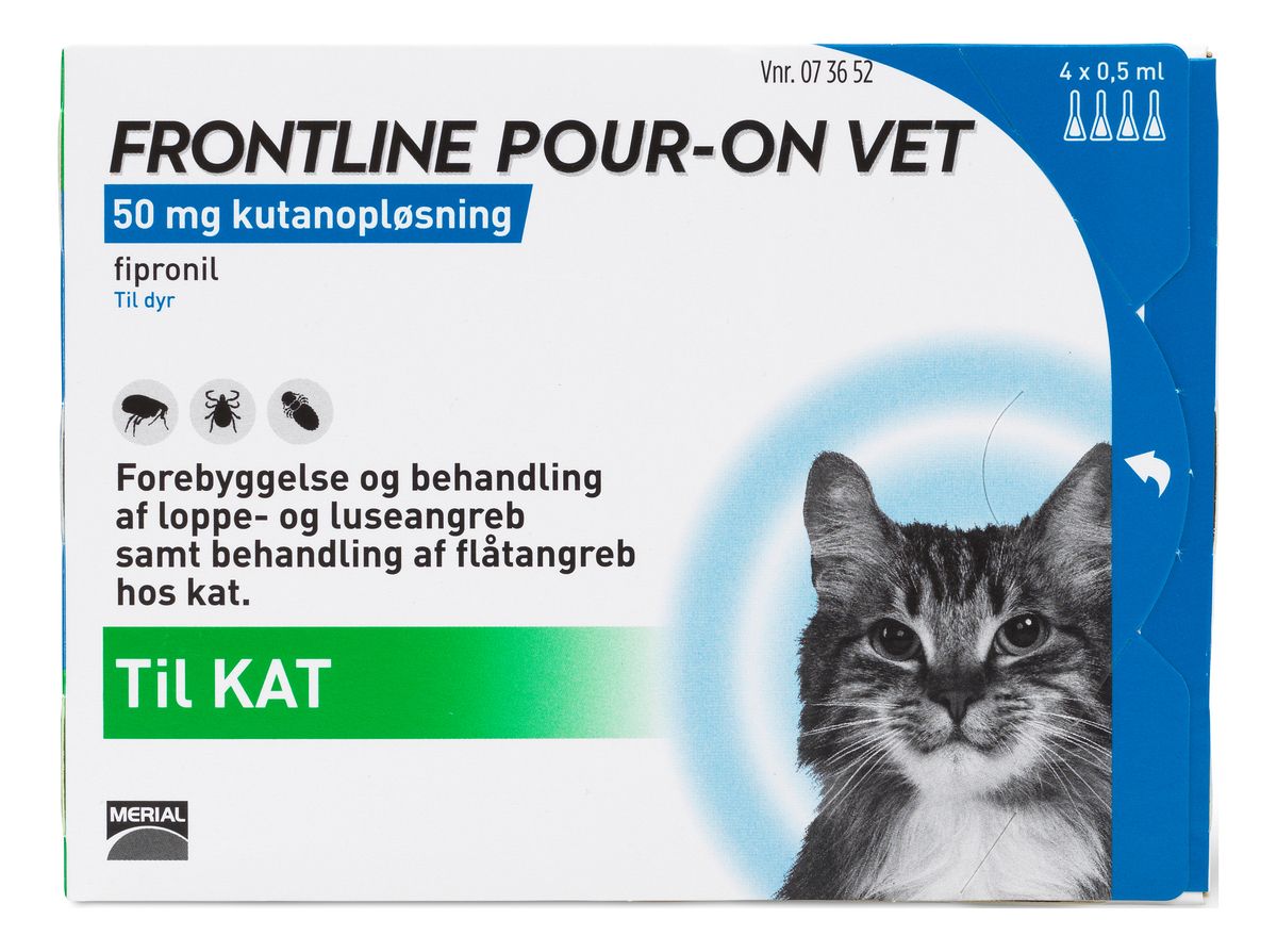 Skråstreg George Bernard Umeki Frontline pour-on Vet kat, 4 pipetter - Med24.dk