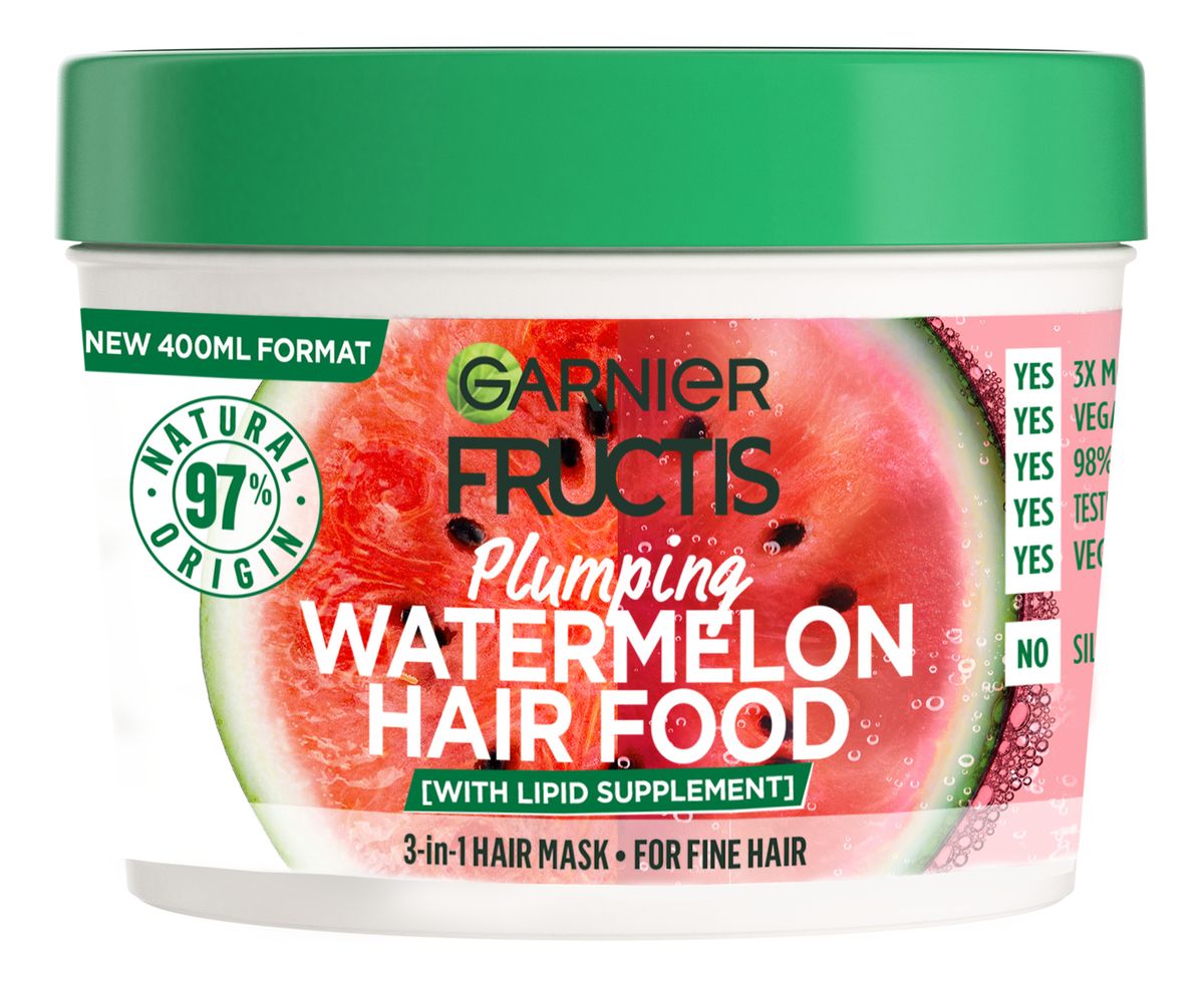 Garnier Fructis Hair Food Watermelon Mask 400 ml. hos Med24.dk