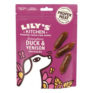 10: LilyÂ´s Kitchen hundesnack, Duck and Venison Sausages - 70g.