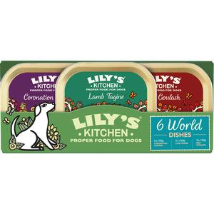 LilyÂ´s Kitchen vådfoder til hund, World Dishes Trays Multipack - 6 stk.