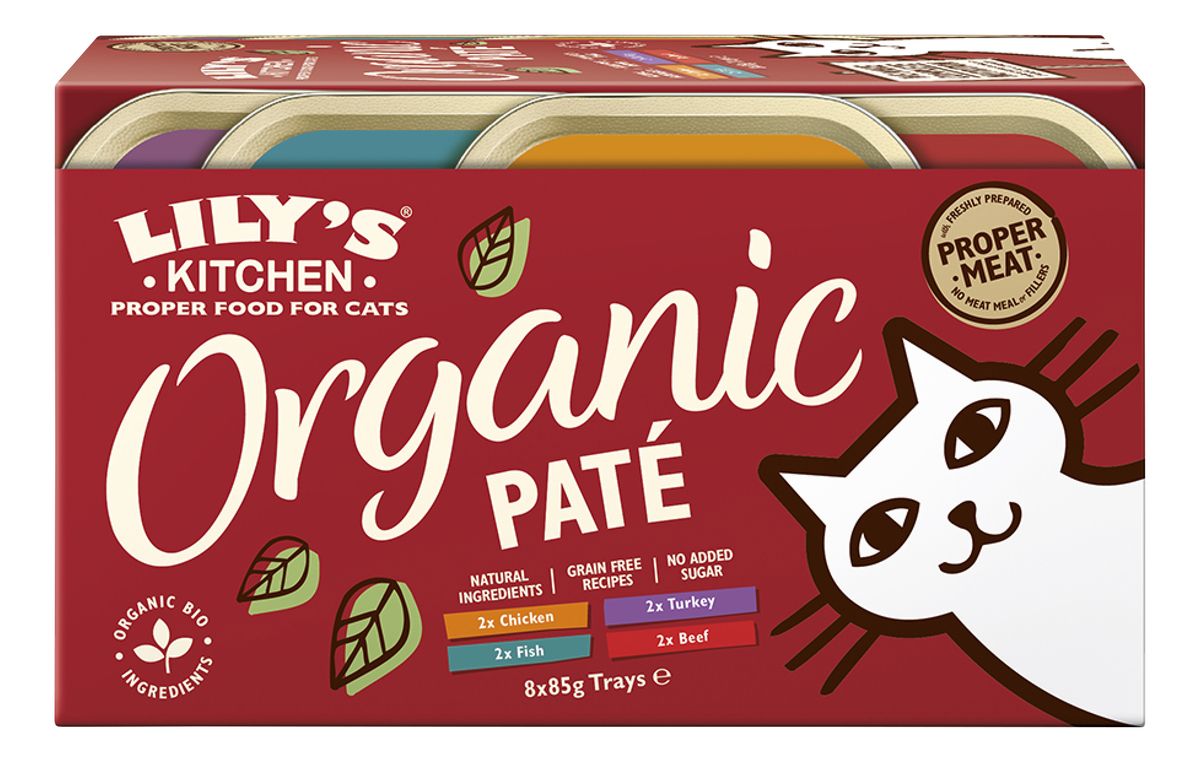 Lily´s Kitchen vådfoder til kat, Organic Multipack 8 stk. Med24.dk