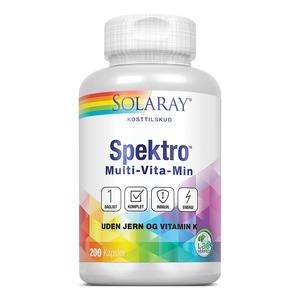 7: Solaray Spektro Multi-Vita-Min u. jern og K - 200 kaps.