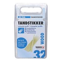 Tandex tandstik træ - 80 stk.