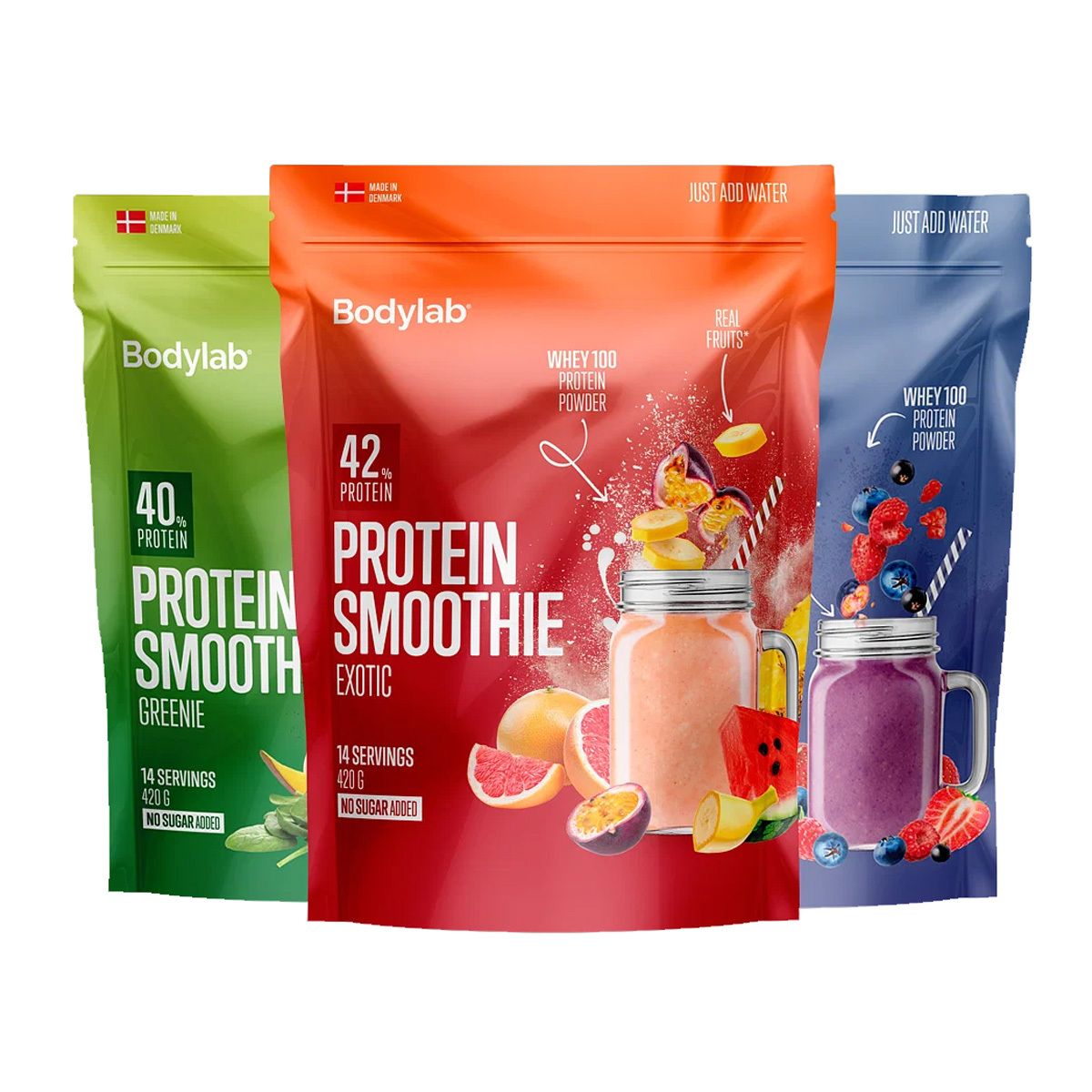 Bodylab Whey 100 Protein Smoothie Fruity 420 g Med24.dk